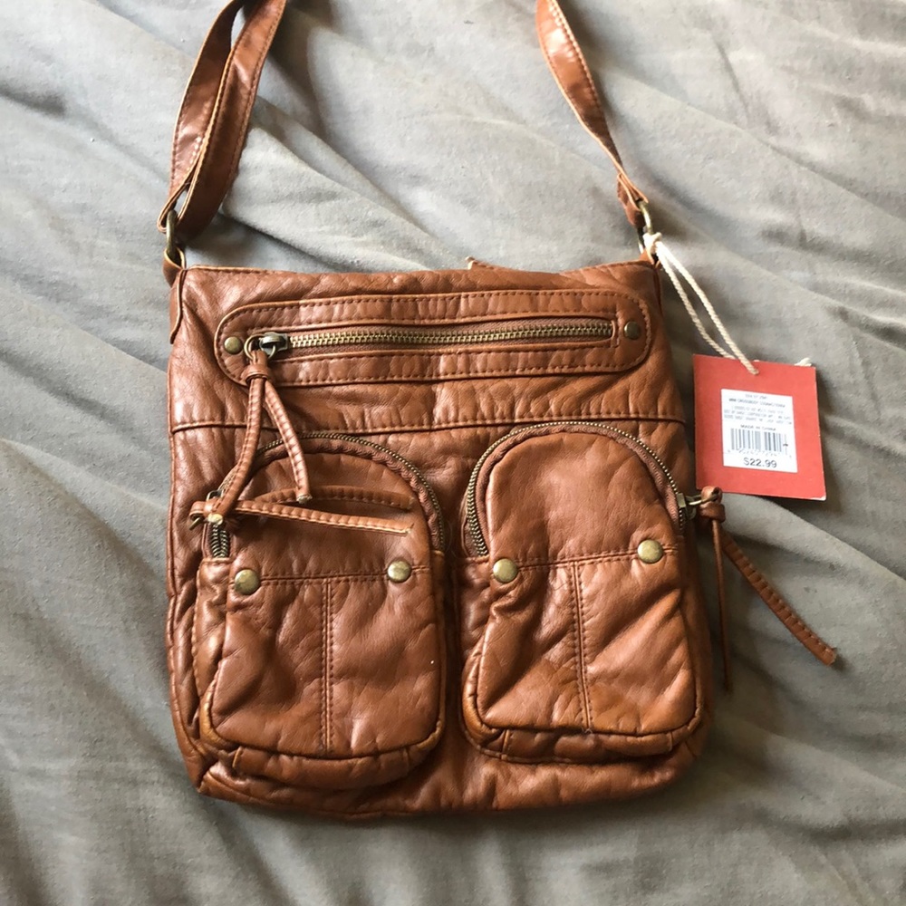 Tan cross body bag